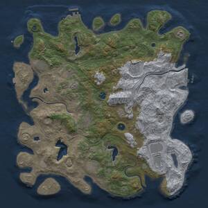 Thumbnail Rust Map: Procedural Map, Size: 4500, Seed: 15387862, 16 Monuments