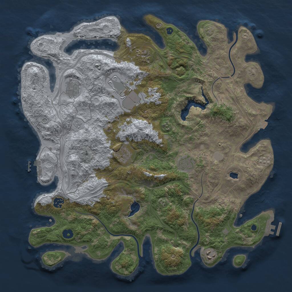 Rust Map: Procedural Map, Size: 4250, Seed: 808292, 14 Monuments