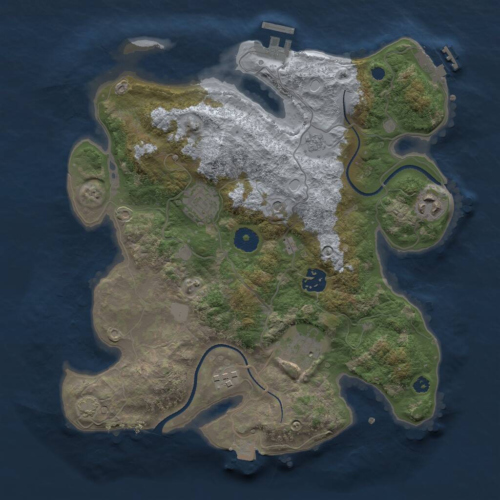 Rust Map: Procedural Map, Size: 3100, Seed: 1590393435, 11 Monuments