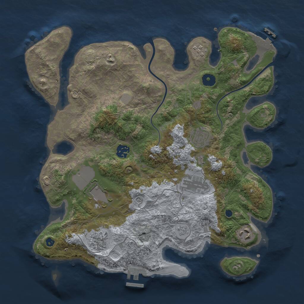 Rust Map: Procedural Map, Size: 3500, Seed: 1365587431, 13 Monuments