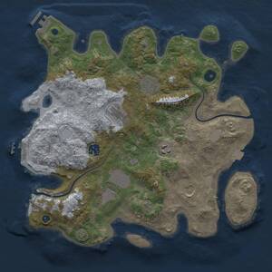 Thumbnail Rust Map: Procedural Map, Size: 3500, Seed: 929255028, 12 Monuments