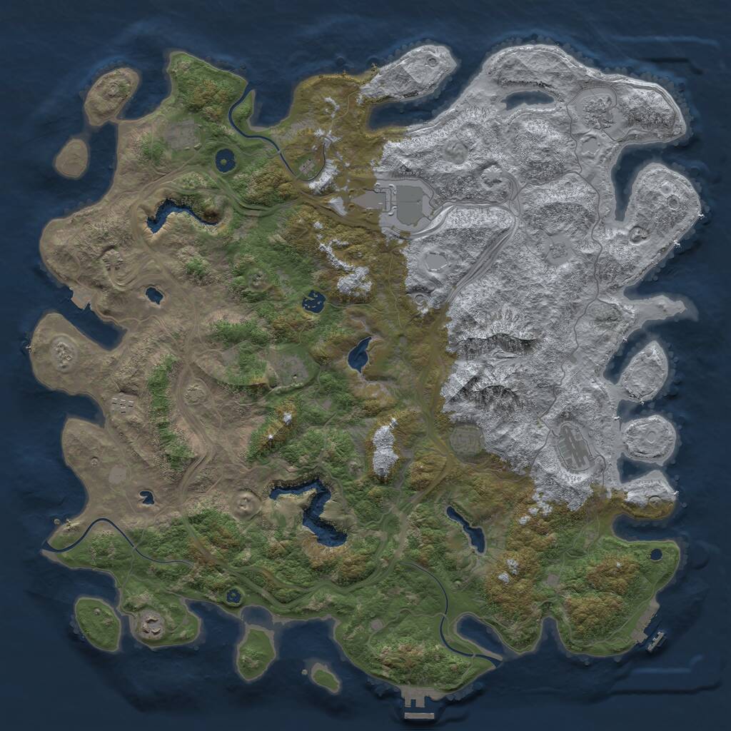 Rust Map: Procedural Map, Size: 5000, Seed: 438769584, 15 Monuments