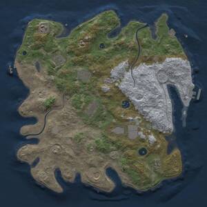 Thumbnail Rust Map: Procedural Map, Size: 3850, Seed: 1491492557, 15 Monuments