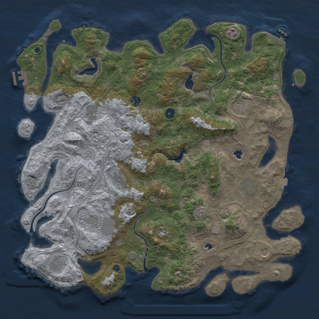 Rust Map: Procedural Map, Size: 4800, Seed: 1704278143, 17 Monuments