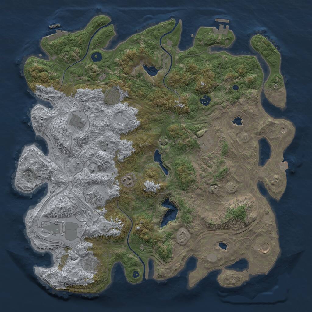 Rust Map: Procedural Map, Size: 4500, Seed: 364075535, 16 Monuments