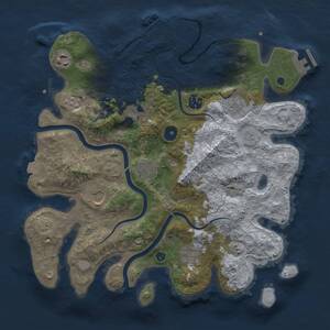 Thumbnail Rust Map: Procedural Map, Size: 3500, Seed: 1317466038, 14 Monuments