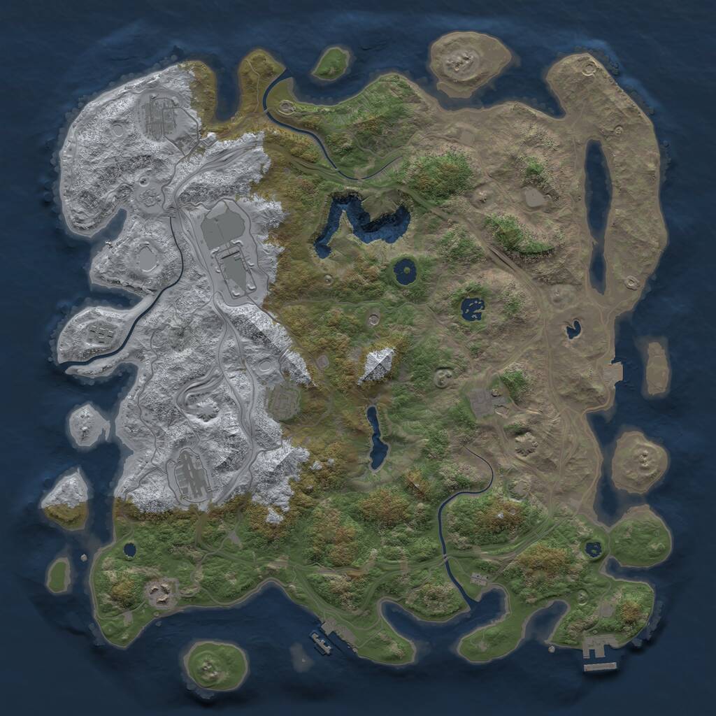 Rust Map: Procedural Map, Size: 4450, Seed: 26222, 14 Monuments