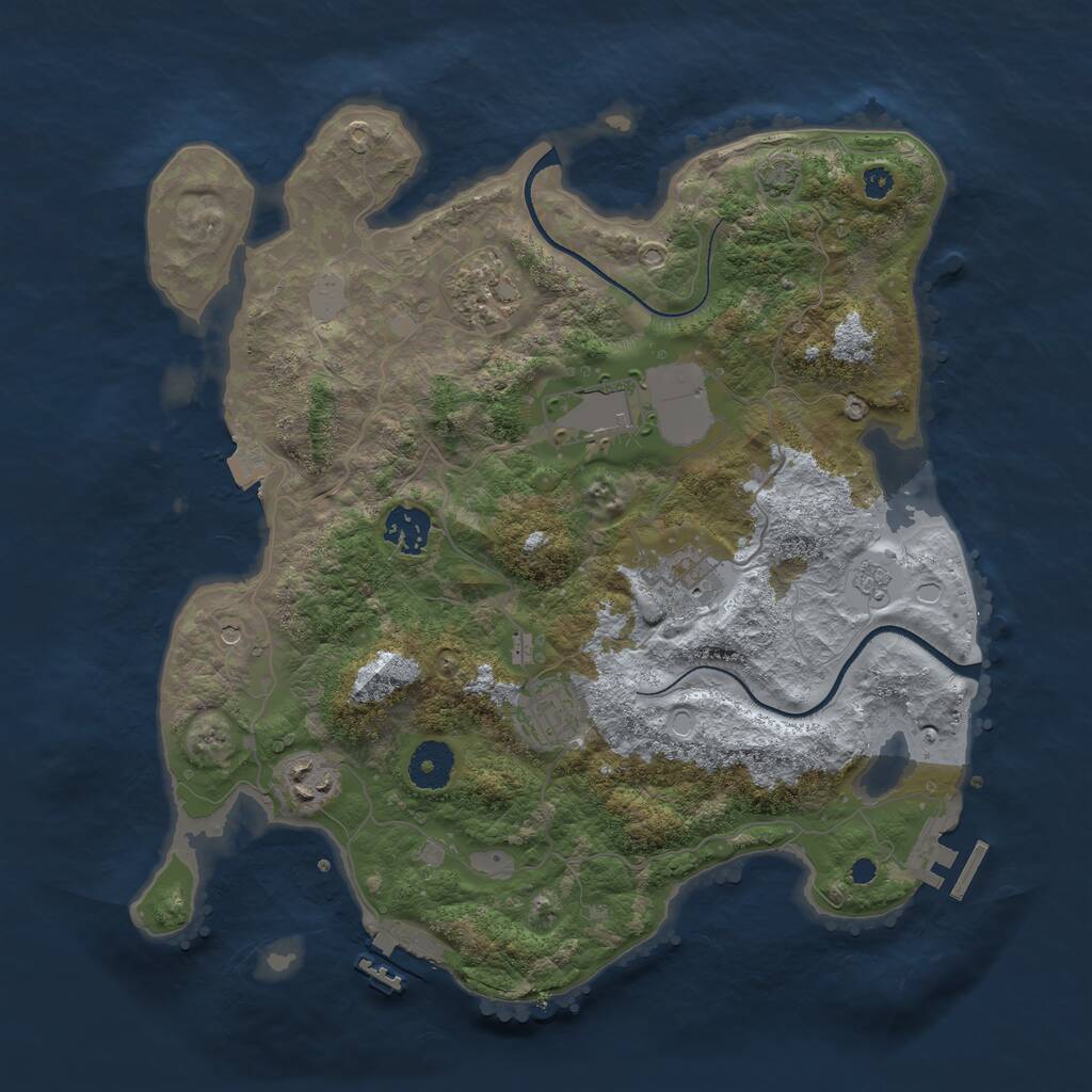 Rust Map: Procedural Map, Size: 3500, Seed: 1622533096, 12 Monuments