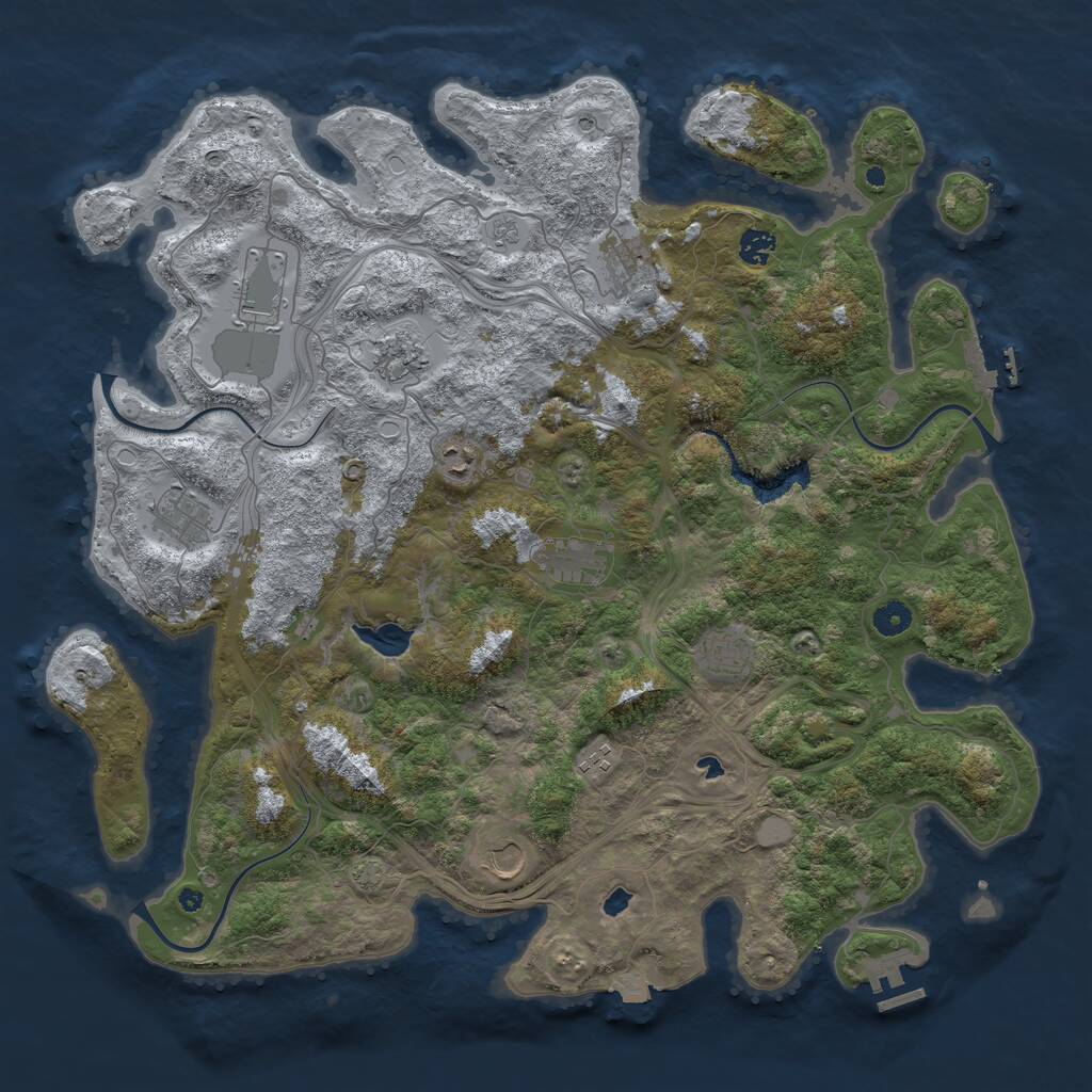 Rust Map: Procedural Map, Size: 4500, Seed: 666587159, 16 Monuments