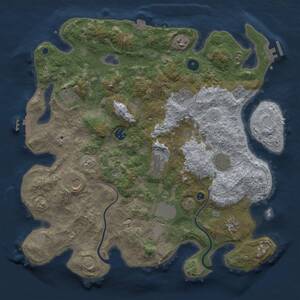 Thumbnail Rust Map: Procedural Map, Size: 3950, Seed: 2062253150, 16 Monuments