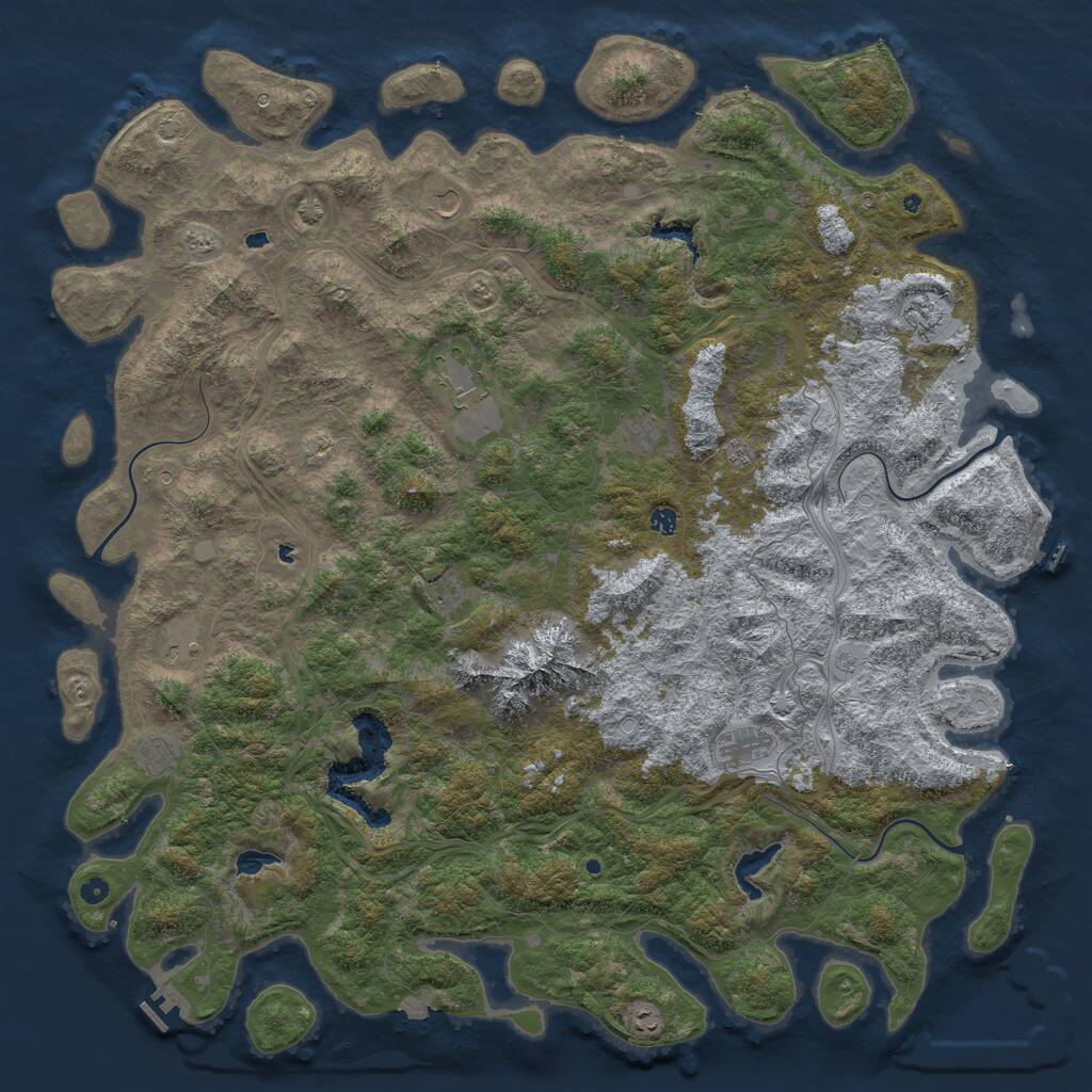 Rust Map: Procedural Map, Size: 6000, Seed: 204926, 17 Monuments