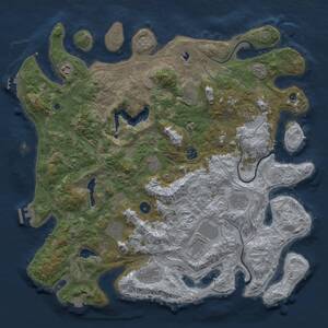 Thumbnail Rust Map: Procedural Map, Size: 4500, Seed: 1087048977, 16 Monuments