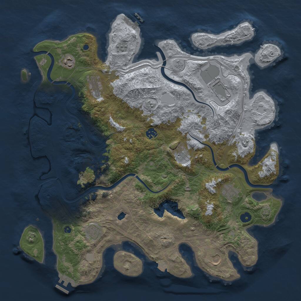 Rust Map: Procedural Map, Size: 4250, Seed: 324676497, 15 Monuments