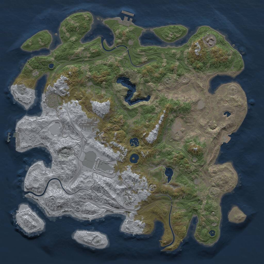 Rust Map: Procedural Map, Size: 4250, Seed: 358199127, 14 Monuments