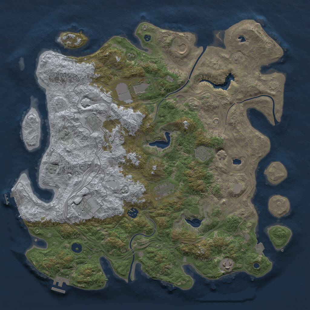Rust Map: Procedural Map, Size: 4500, Seed: 49226917, 15 Monuments
