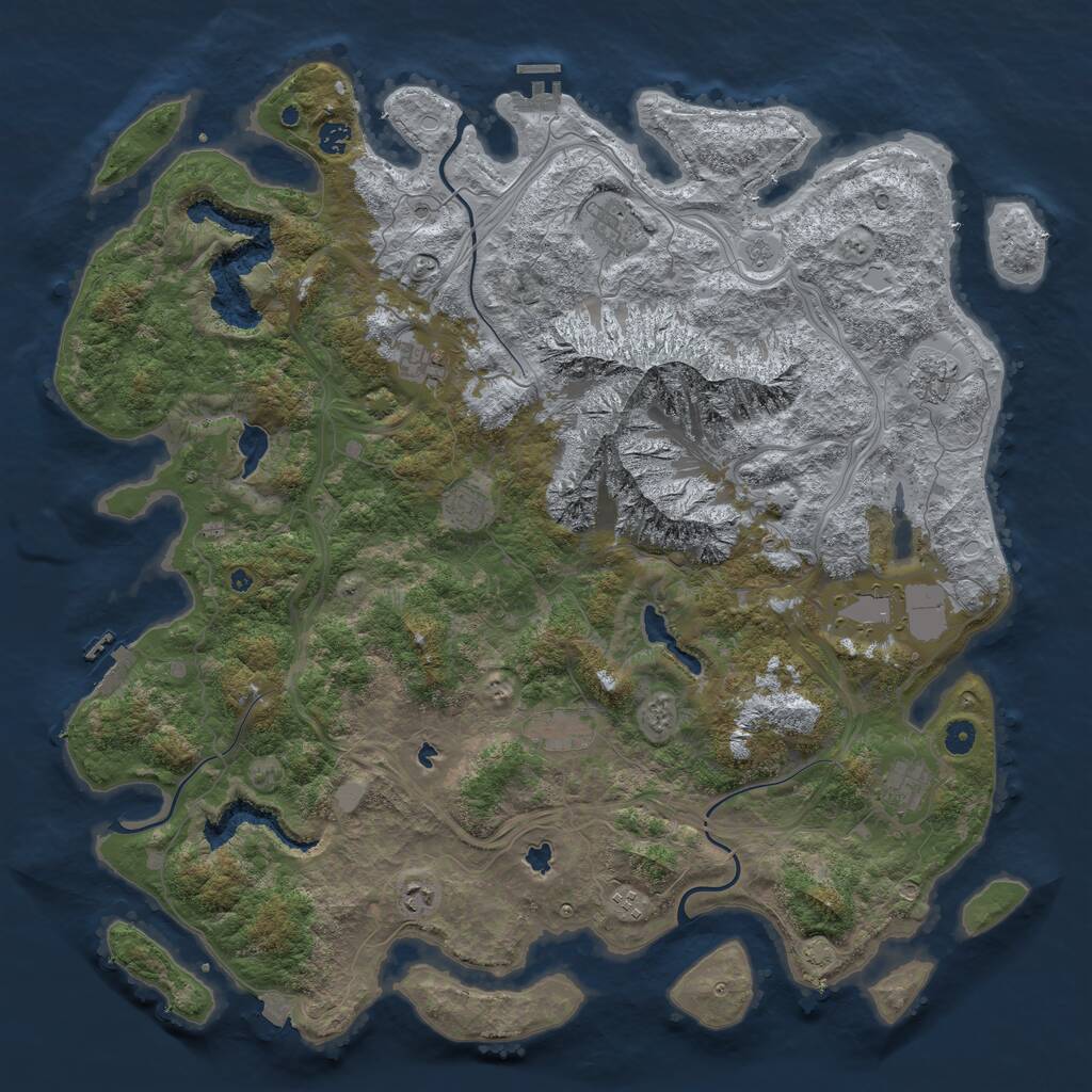 Rust Map: Procedural Map, Size: 5000, Seed: 87220898, 16 Monuments
