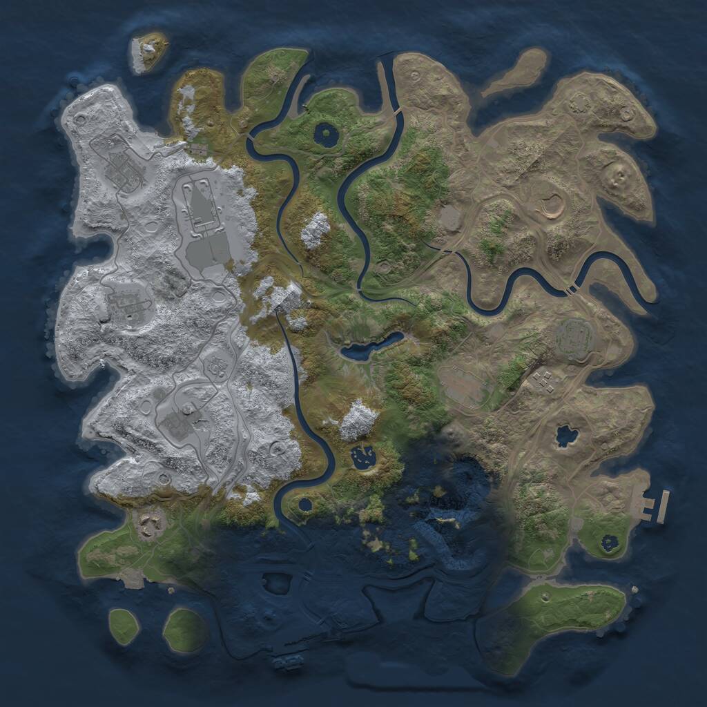 Rust Map: Procedural Map, Size: 4250, Seed: 1780031470, 16 Monuments