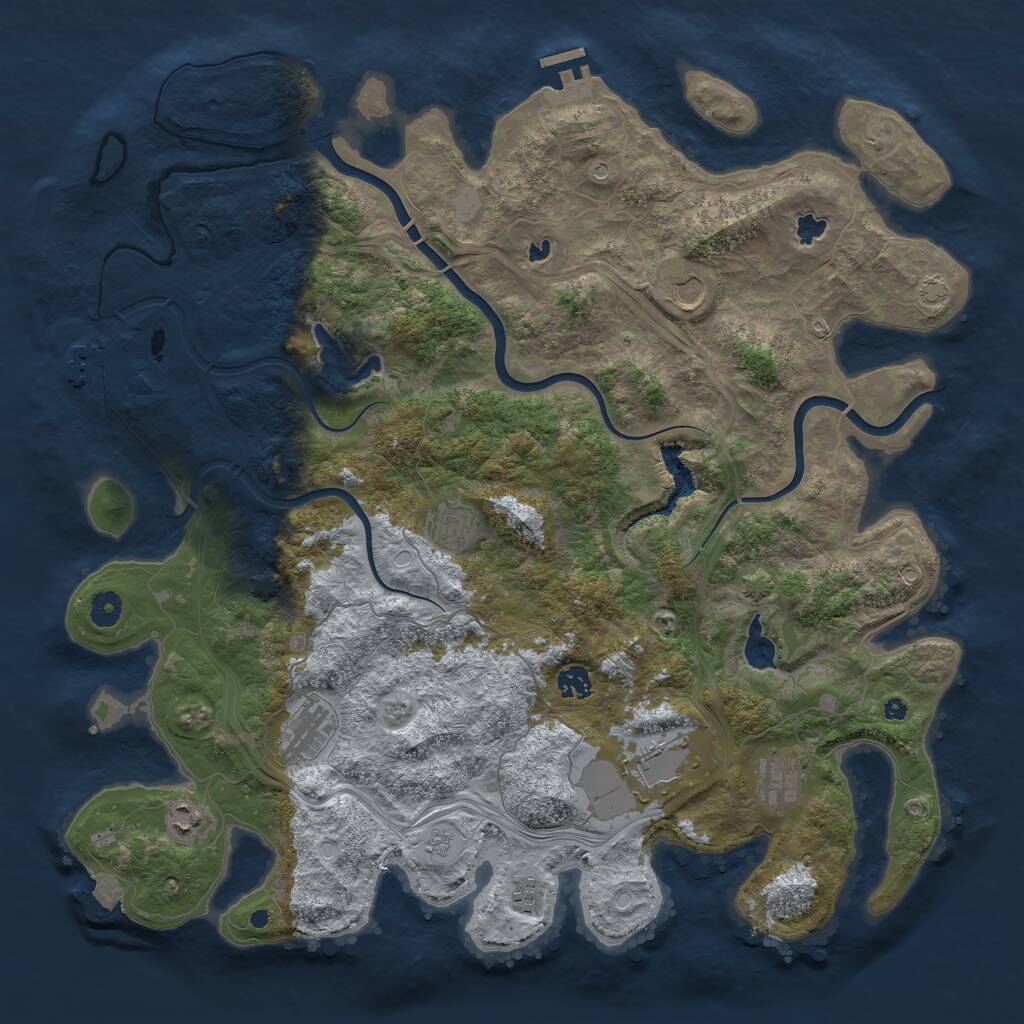 Rust Map: Procedural Map, Size: 4500, Seed: 338916014, 14 Monuments