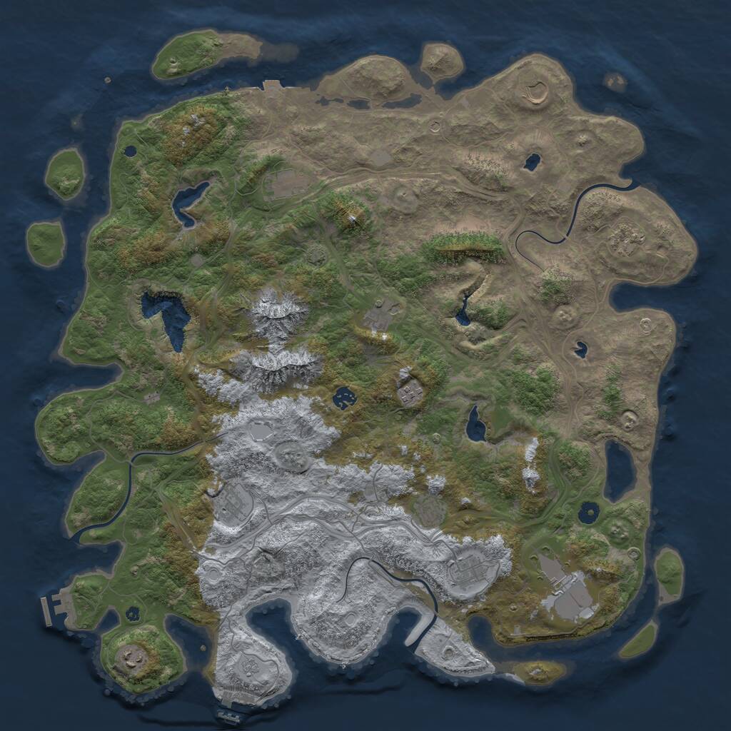 Rust Map: Procedural Map, Size: 5000, Seed: 201597579, 17 Monuments