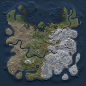 Thumbnail Rust Map: Procedural Map, Size: 3750, Seed: 1953266111, 14 Monuments