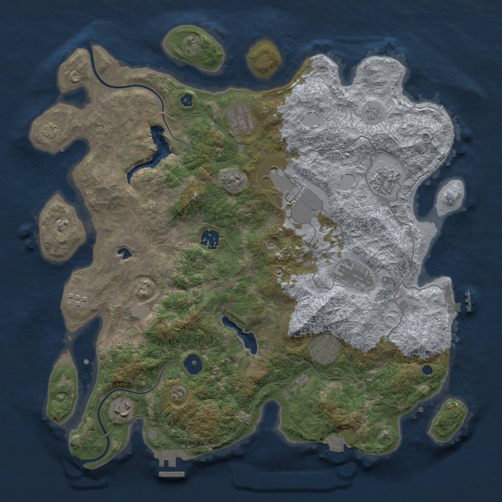 Rust Map: Procedural Map, Size: 4000, Seed: 226961829, 14 Monuments