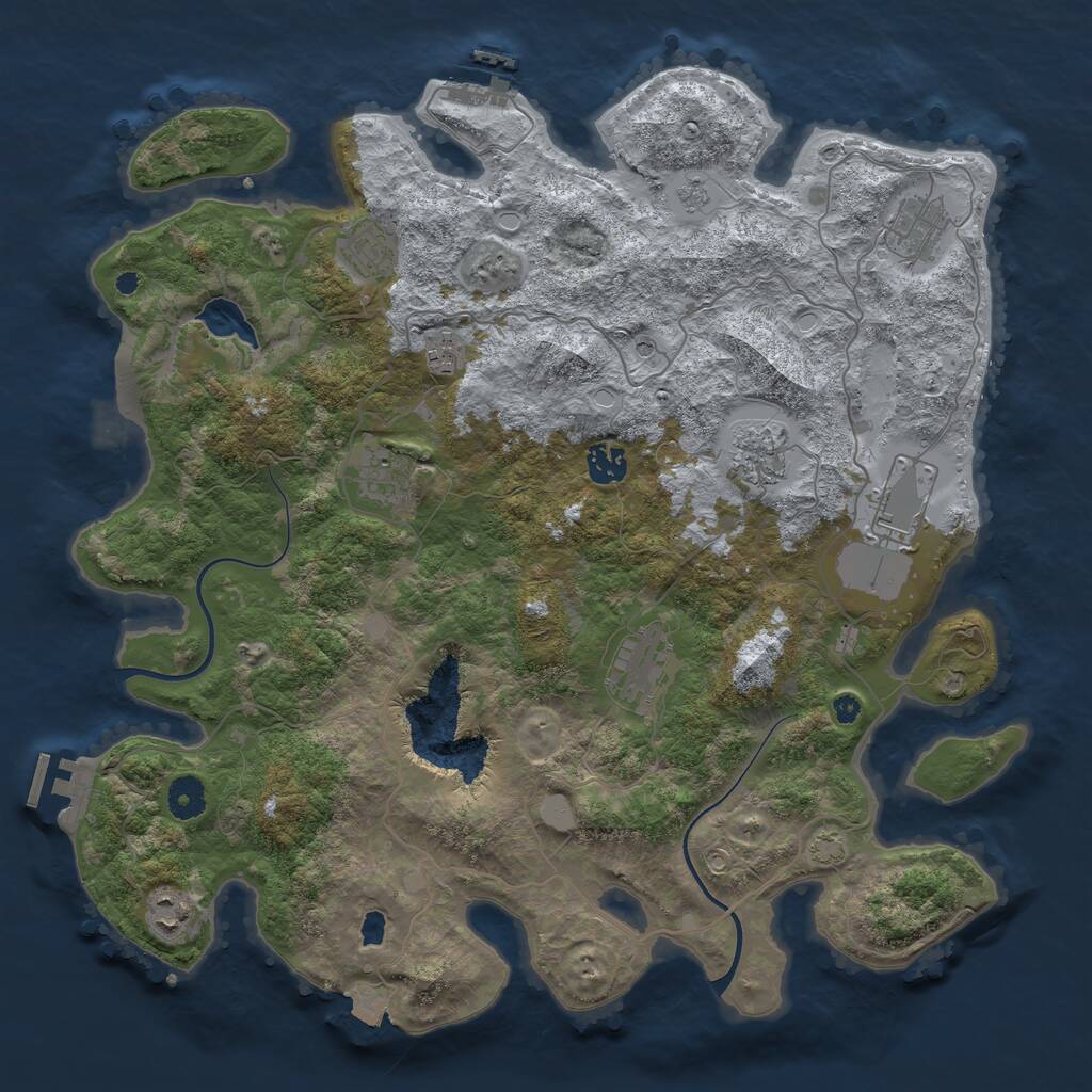 Rust Map: Procedural Map, Size: 4000, Seed: 330380304, 15 Monuments