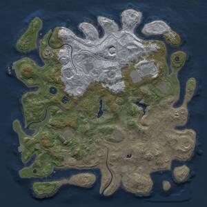 Thumbnail Rust Map: Procedural Map, Size: 4250, Seed: 17564, 14 Monuments