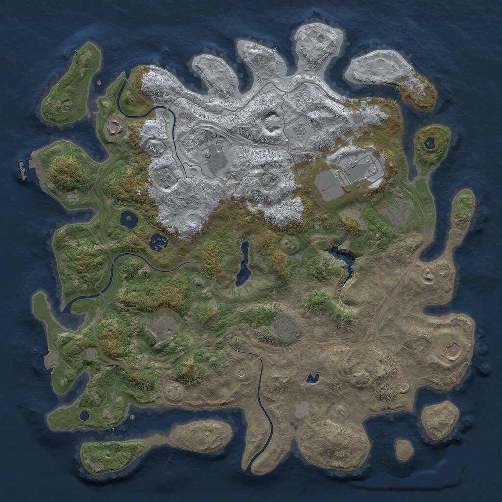 Rust Map: Procedural Map, Size: 4250, Seed: 17564, 14 Monuments