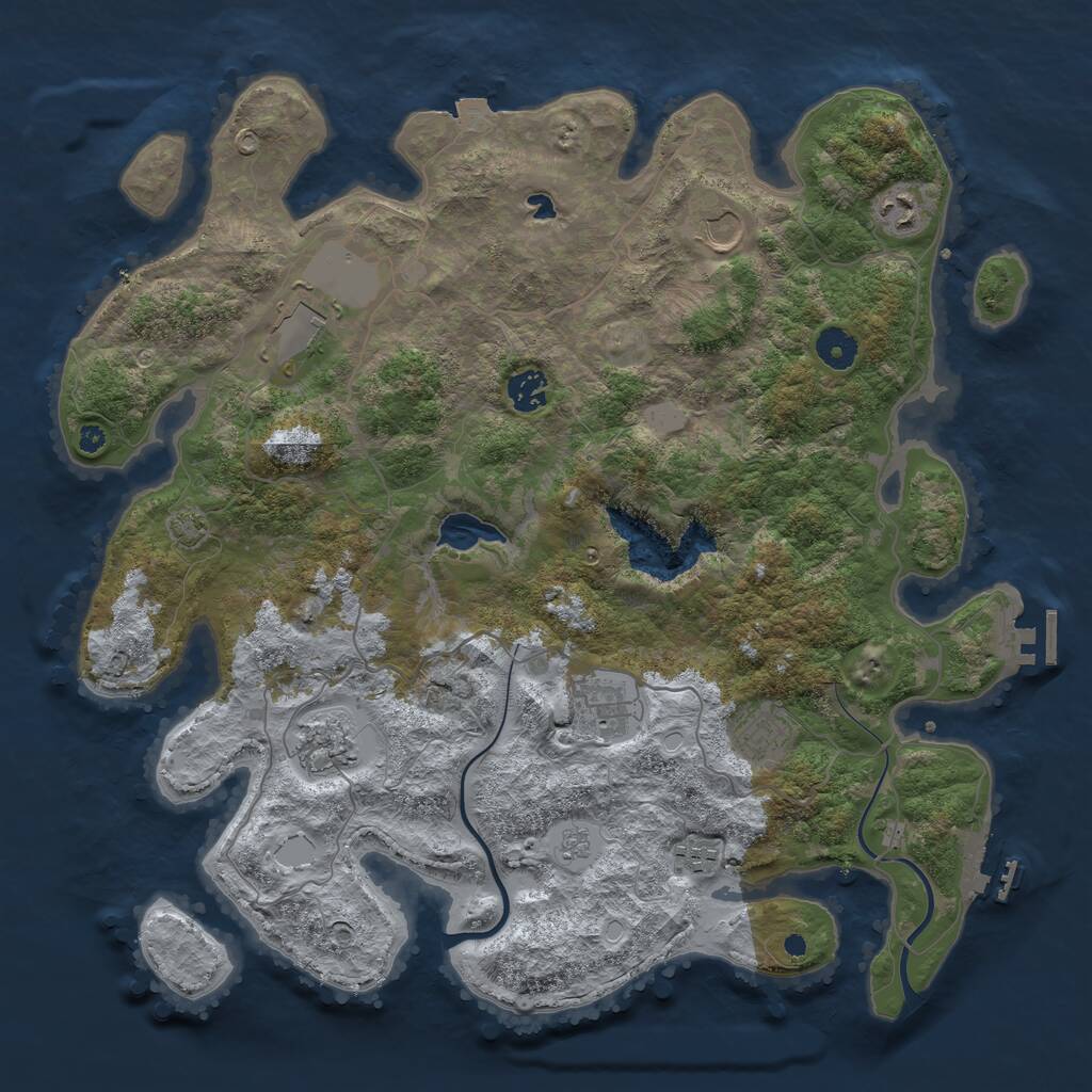 Rust Map: Procedural Map, Size: 4000, Seed: 351662025, 13 Monuments