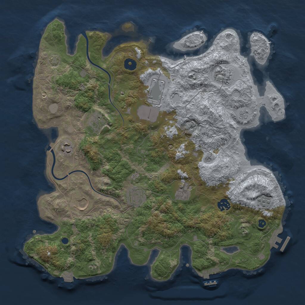 Rust Map: Procedural Map, Size: 3750, Seed: 414638731, 15 Monuments