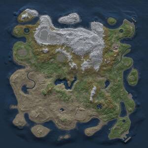 Thumbnail Rust Map: Procedural Map, Size: 4000, Seed: 441253106, 13 Monuments
