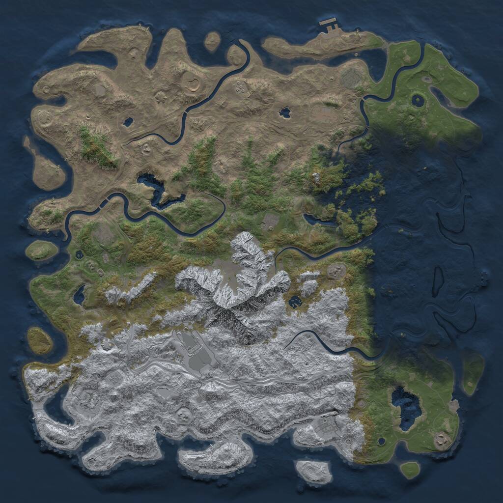 Rust Map: Procedural Map, Size: 6000, Seed: 65419, 17 Monuments
