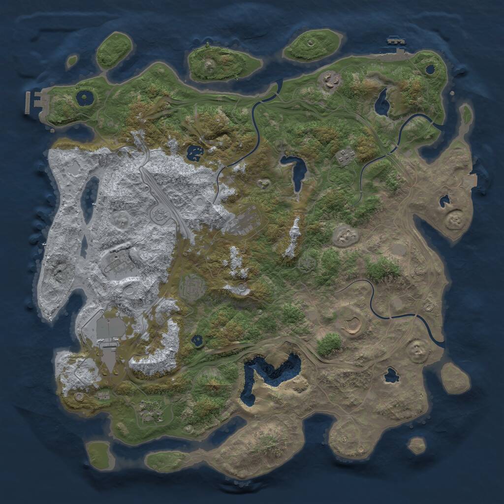 Rust Map: Procedural Map, Size: 4500, Seed: 549788671, 15 Monuments