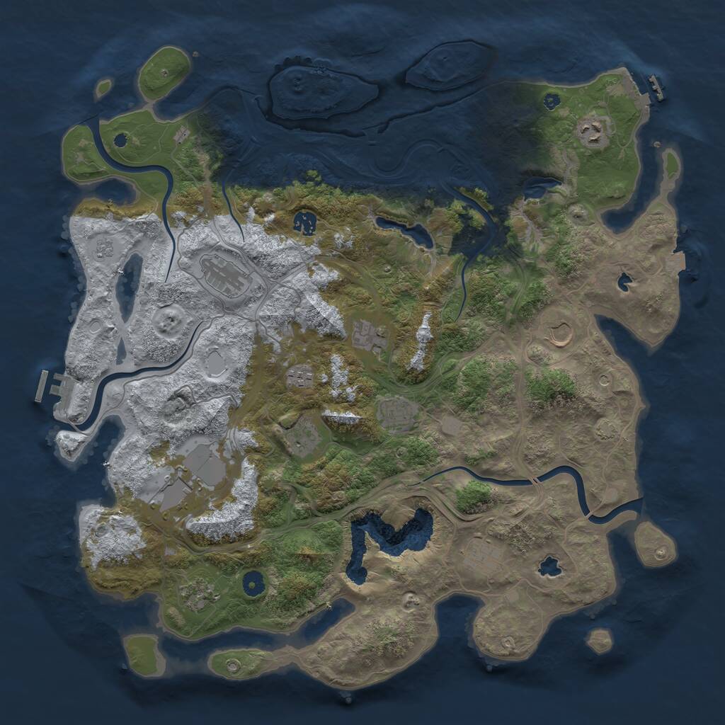 Rust Map: Procedural Map, Size: 4500, Seed: 549788671, 17 Monuments