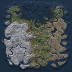 Thumbnail Rust Map: Procedural Map, Size: 5000, Seed: 9467236, 17 Monuments