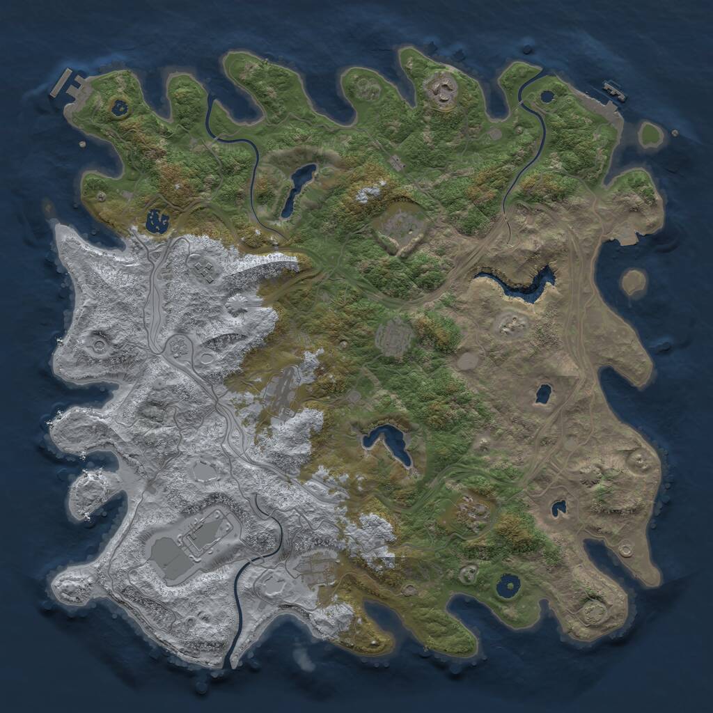 Rust Map: Procedural Map, Size: 4500, Seed: 531921685, 15 Monuments
