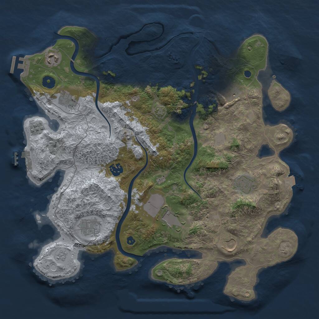 Rust Map: Procedural Map, Size: 3750, Seed: 849362472, 15 Monuments