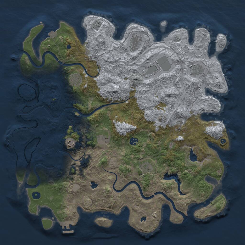 Rust Map: Procedural Map, Size: 4500, Seed: 777633345, 16 Monuments