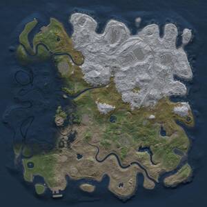 Thumbnail Rust Map: Procedural Map, Size: 4500, Seed: 777633345, 16 Monuments