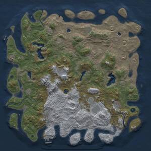 Thumbnail Rust Map: Procedural Map, Size: 5000, Seed: 4399278, 16 Monuments
