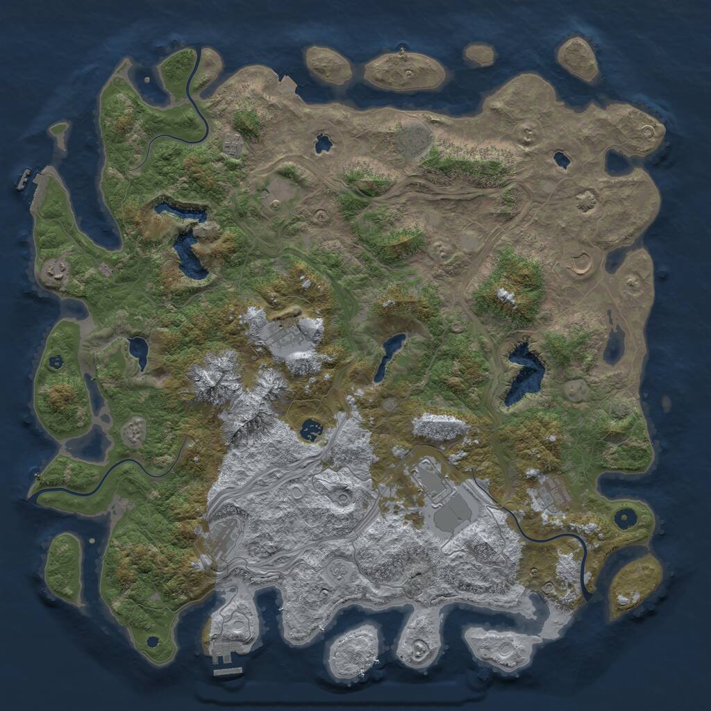 Rust Map: Procedural Map, Size: 5000, Seed: 4399278, 16 Monuments
