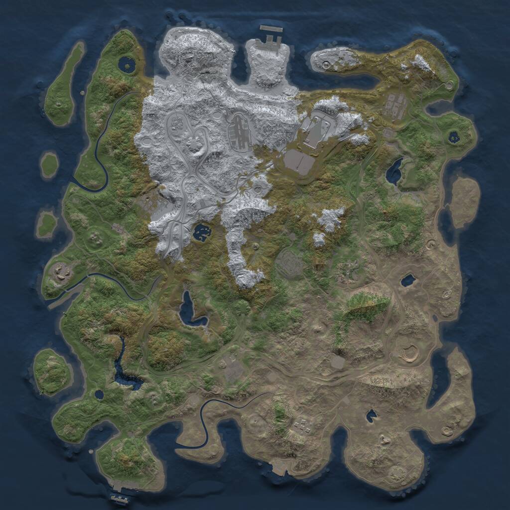 Rust Map: Procedural Map, Size: 4500, Seed: 2015933897, 17 Monuments