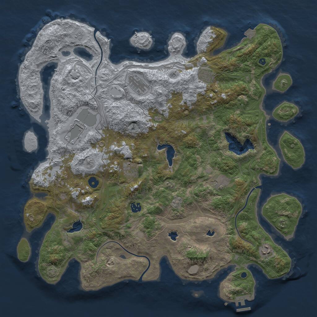 Rust Map: Procedural Map, Size: 4500, Seed: 789101112, 14 Monuments
