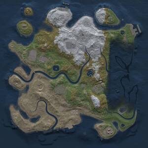 Thumbnail Rust Map: Procedural Map, Size: 3500, Seed: 647478745, 14 Monuments
