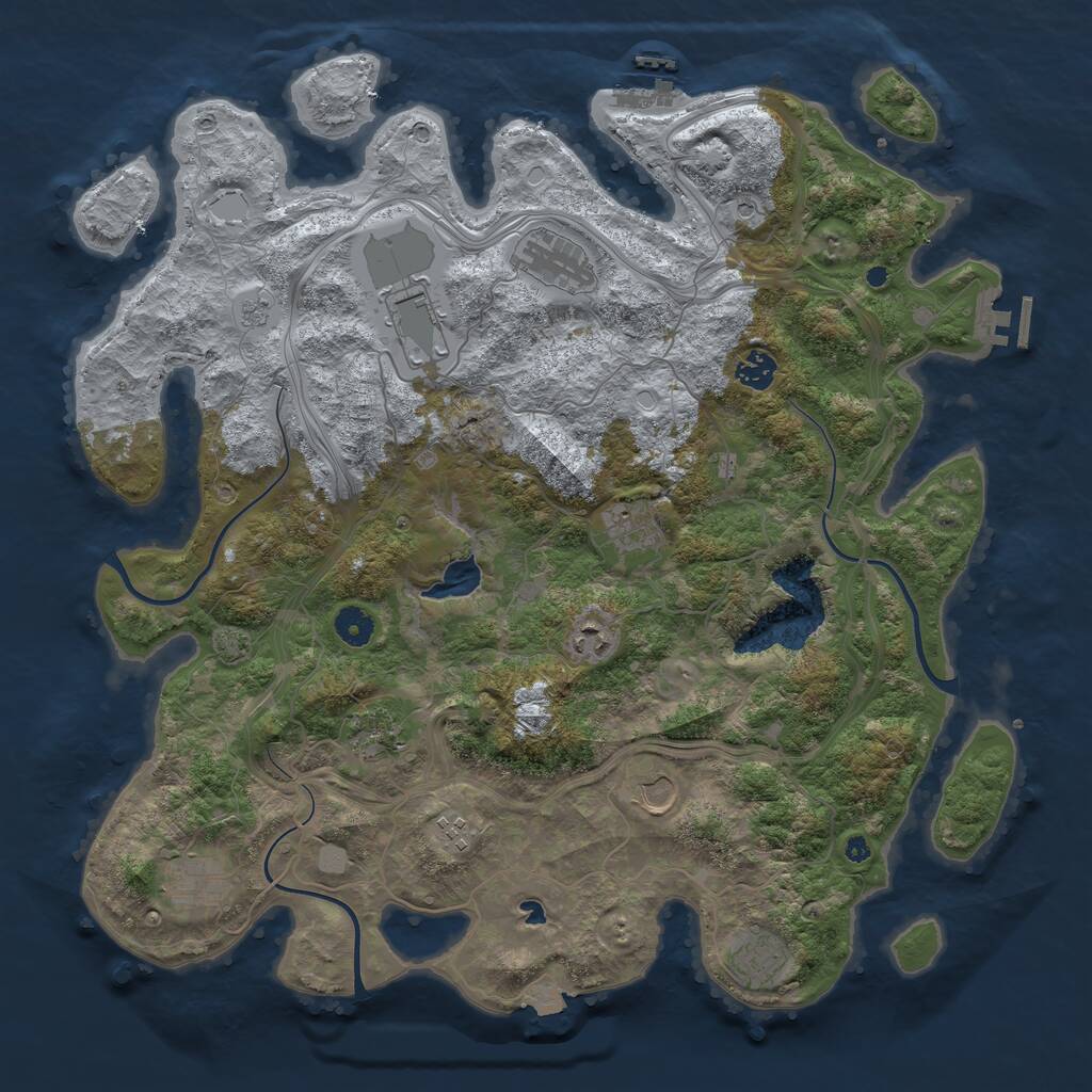 Rust Map: Procedural Map, Size: 4250, Seed: 2125082412, 16 Monuments