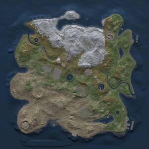 Thumbnail Rust Map: Procedural Map, Size: 3500, Seed: 455715369, 14 Monuments