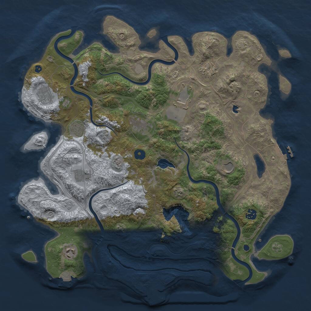 Rust Map: Procedural Map, Size: 4250, Seed: 242766139, 16 Monuments