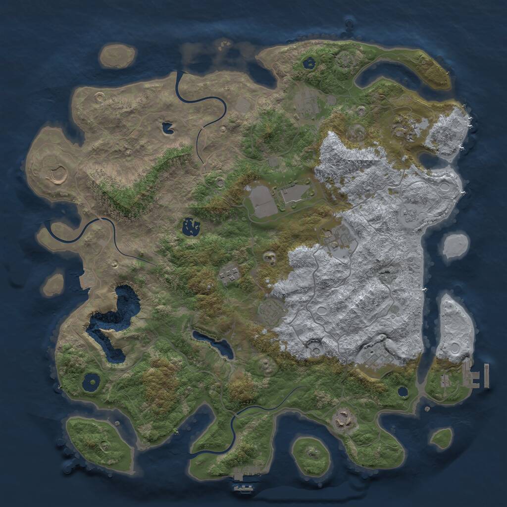 Rust Map: Procedural Map, Size: 4130, Seed: 466310247, 16 Monuments