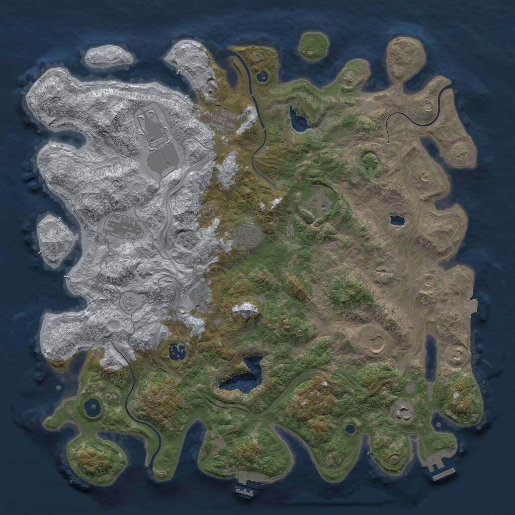 Rust Map: Procedural Map, Size: 4440, Seed: 366346, 16 Monuments