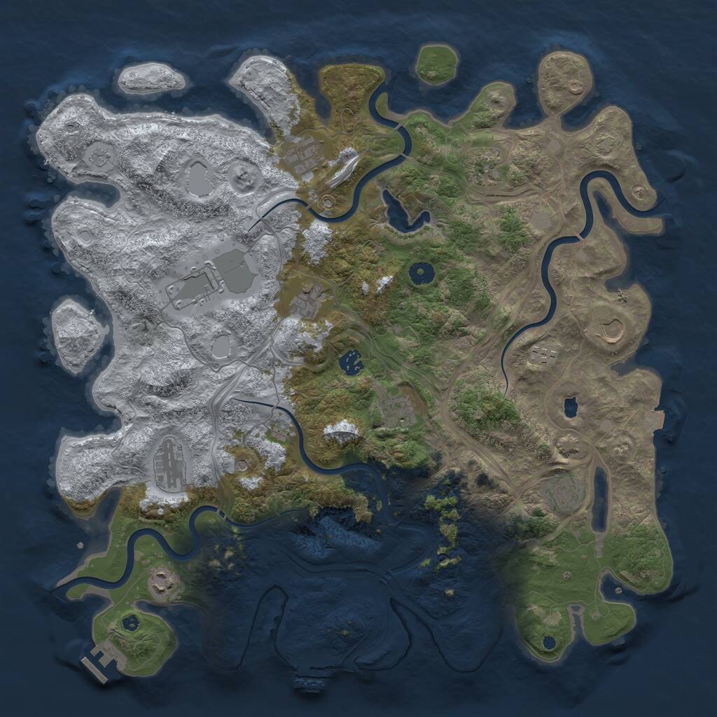 Rust Map: Procedural Map, Size: 4440, Seed: 366346, 17 Monuments